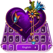 Classic Purple Love Heart Keyboard Theme Apk