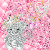 Pink Diamond Bear Keyboard Theme Apk